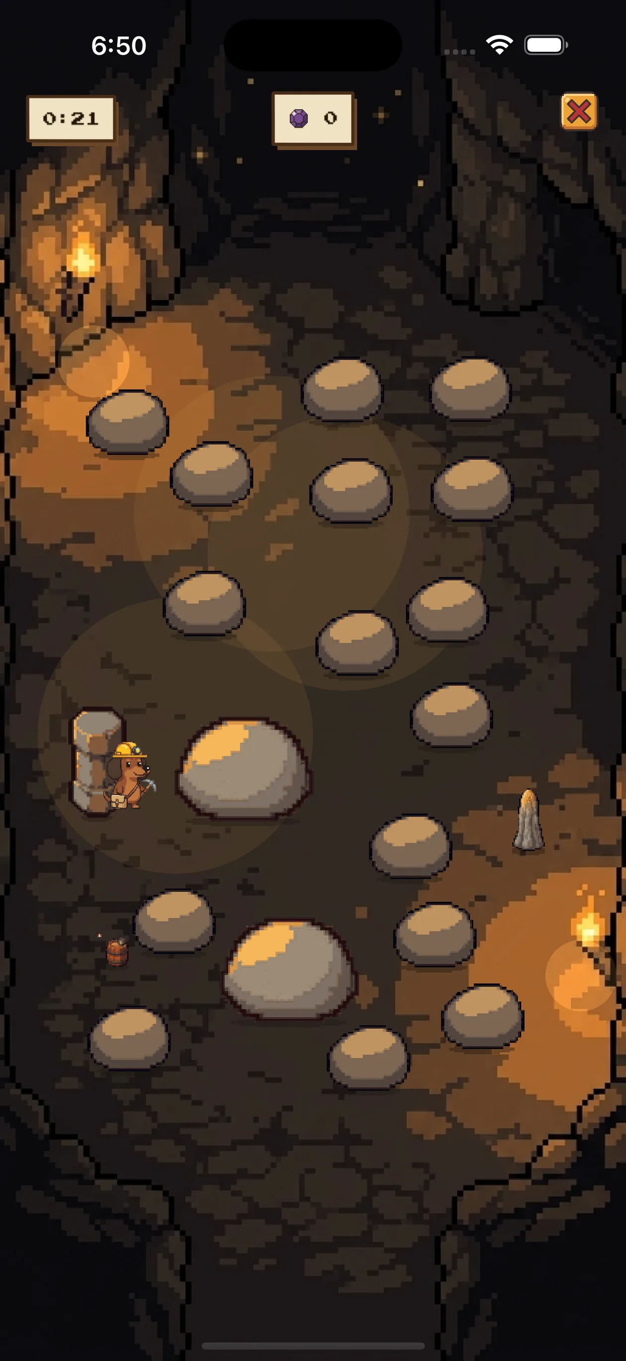 Inside a cave
